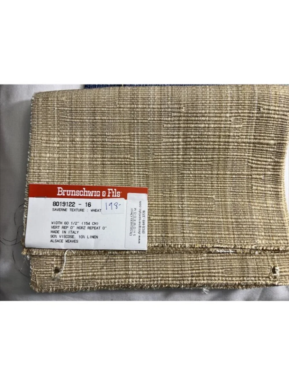 Lot of 4 Brunschwig & Fils Saverne Texture Upholstery Remnant Fabric
